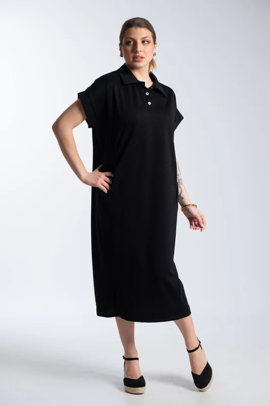 Maxi Polo Dress Side Pockets