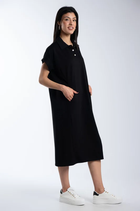Maxi Polo Dress Side Pockets