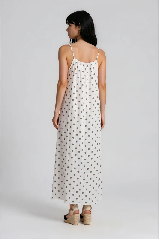 Cotton Polka Dot Maxi Dress 