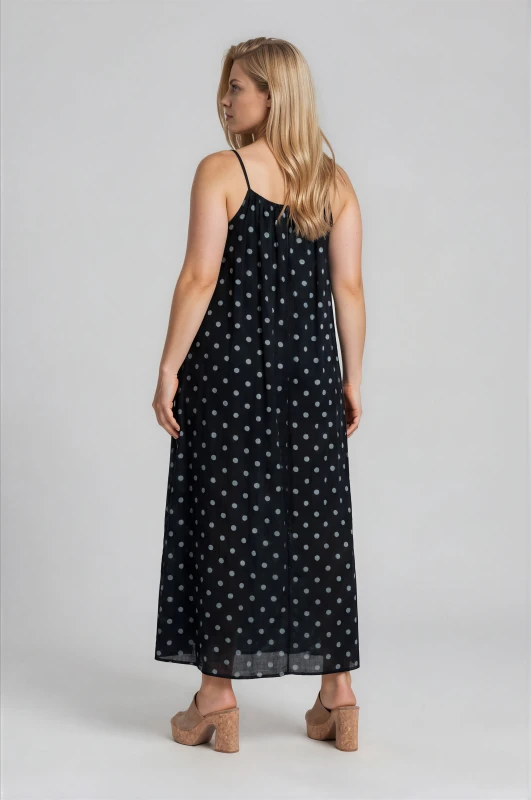 Cotton Polka Dot Maxi Dress 