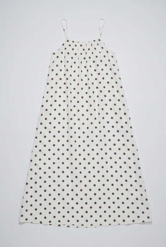 Cotton Polka Dot Maxi Dress 