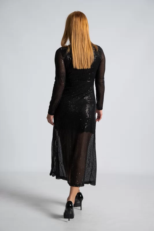 Maxi Dress Sequins Black