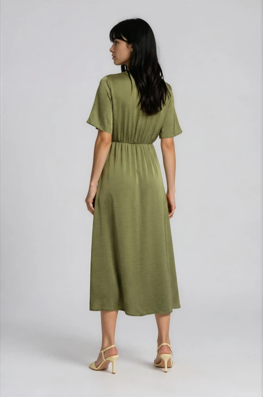 Maxi Satin Dress Cut Outs