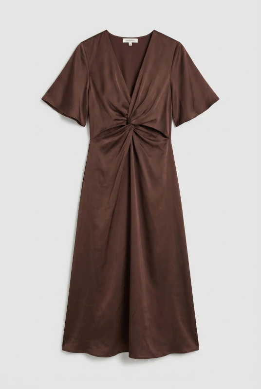 Maxi Satin Dress Cut Outs