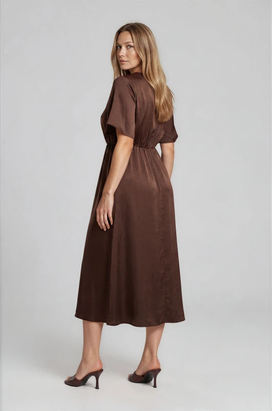 Maxi Satin Dress Cut Outs
