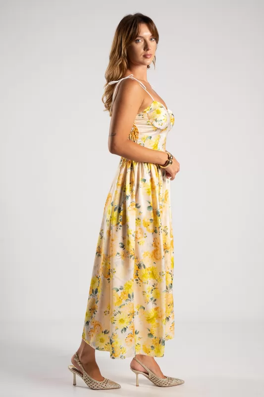 Φόρεμα Maxi Σατέν Floral