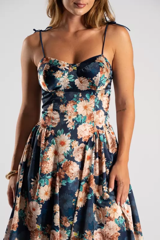 Φόρεμα Maxi Σατέν Floral