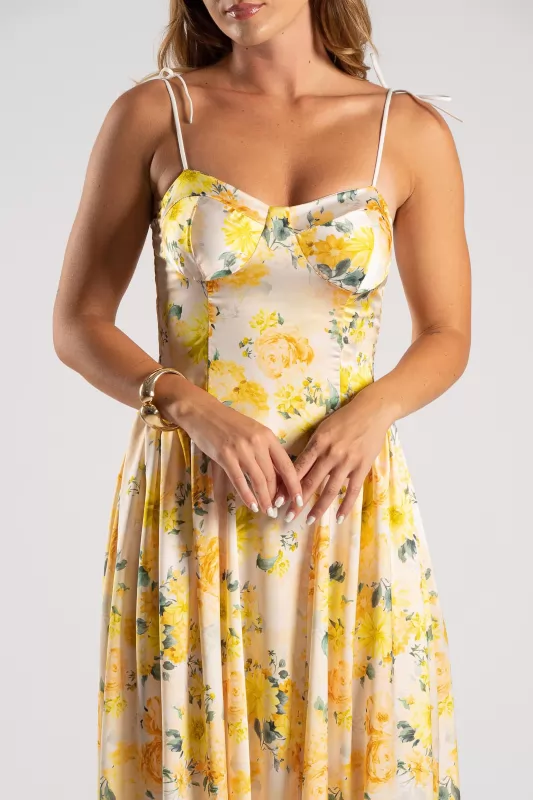 Φόρεμα Maxi Σατέν Floral