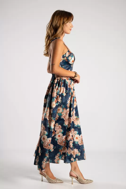 Φόρεμα Maxi Σατέν Floral