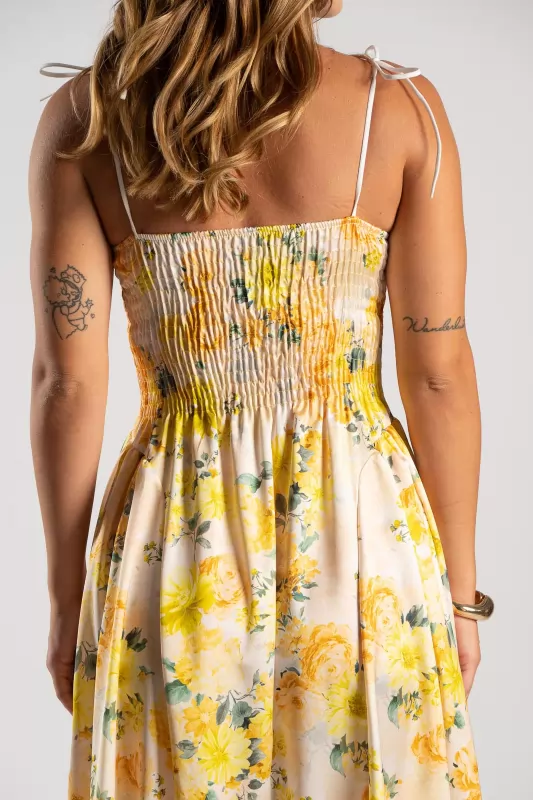 Φόρεμα Maxi Σατέν Floral