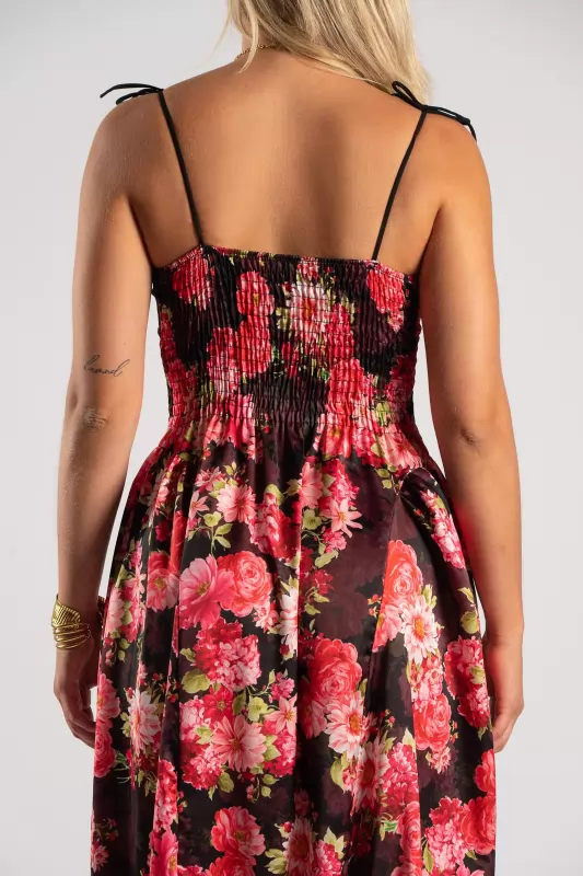 Φόρεμα Maxi Σατέν Floral