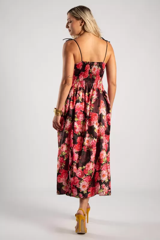 Φόρεμα Maxi Σατέν Floral