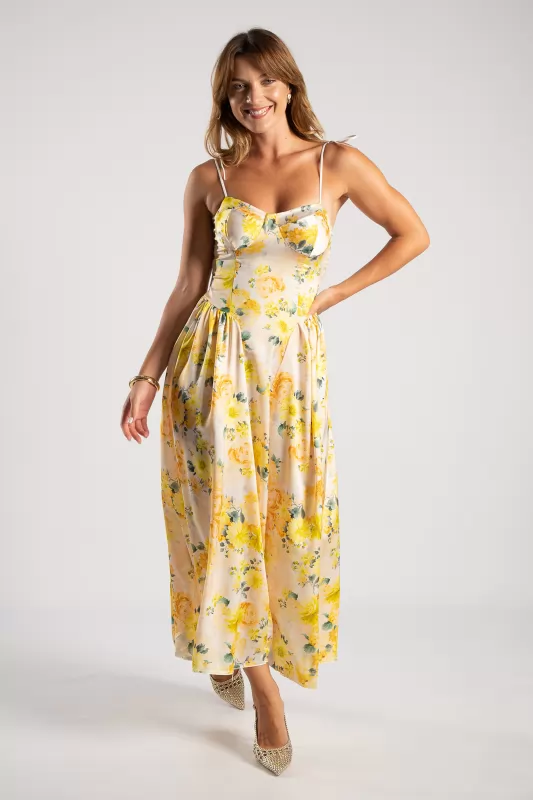 Φόρεμα Maxi Σατέν Floral