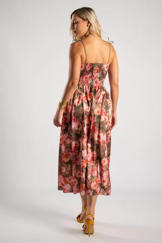 Φόρεμα Maxi Σατέν Floral