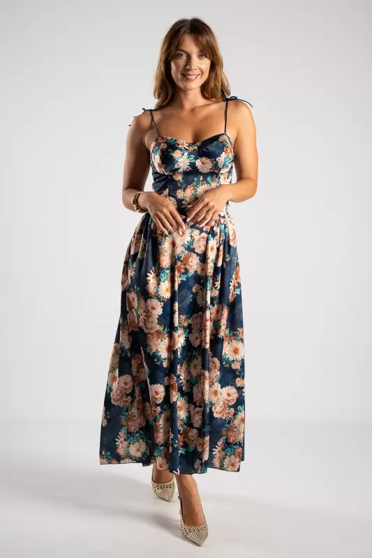 Φόρεμα Maxi Σατέν Floral