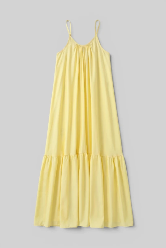 Satin Maxi Dress Straps 