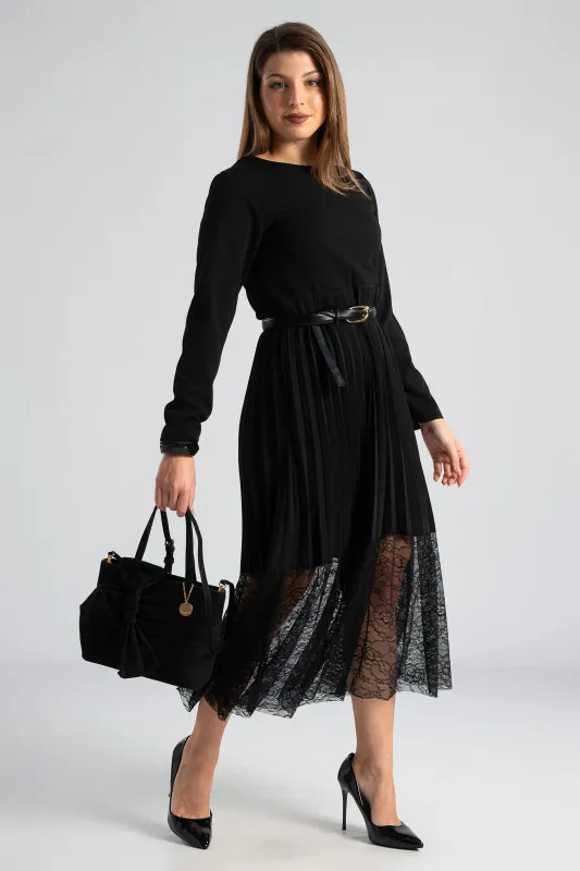 Φόρεμα Midi Τελείωμα Δαντέλα