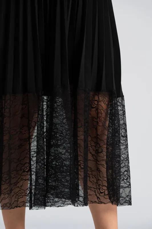 Φόρεμα Midi Τελείωμα Δαντέλα