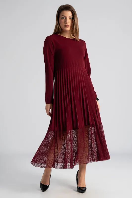 Φόρεμα Midi Τελείωμα Δαντέλα