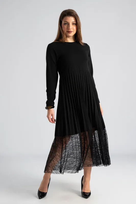 Φόρεμα Midi Τελείωμα Δαντέλα