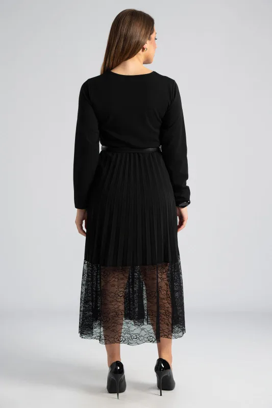 Φόρεμα Midi Τελείωμα Δαντέλα