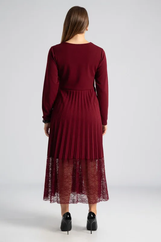 Φόρεμα Midi Τελείωμα Δαντέλα