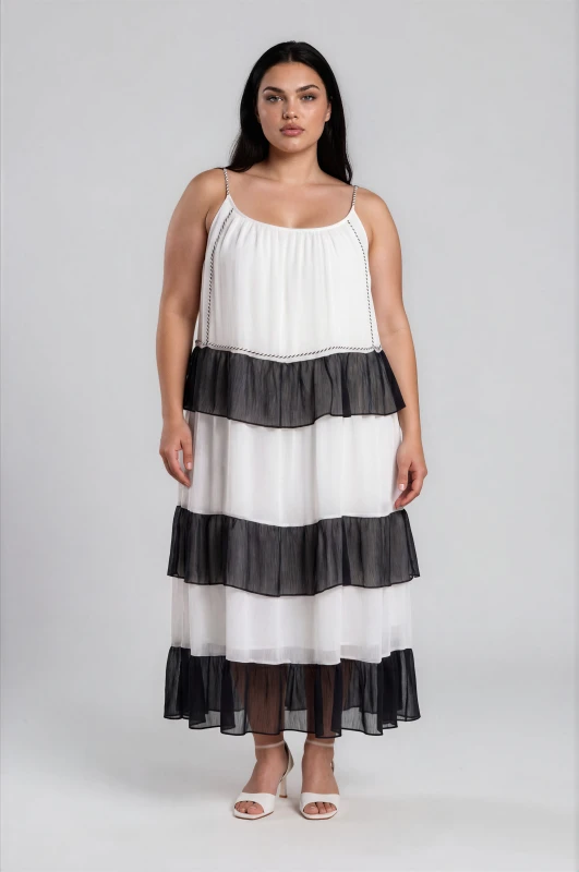 Maxi Dress Strap Ruffle 