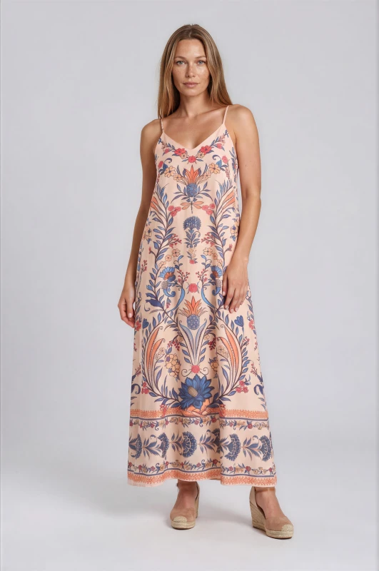 Maxi Dress Stripes Garden
