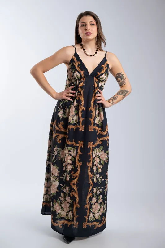 Φόρεμα Maxi Τιράντες Hibiscus