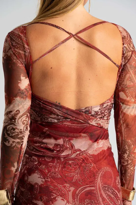 Φόρεμα Maxi Τούλινο Paisley