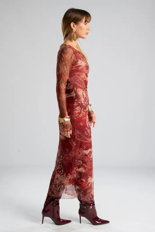 Φόρεμα Maxi Τούλινο Paisley