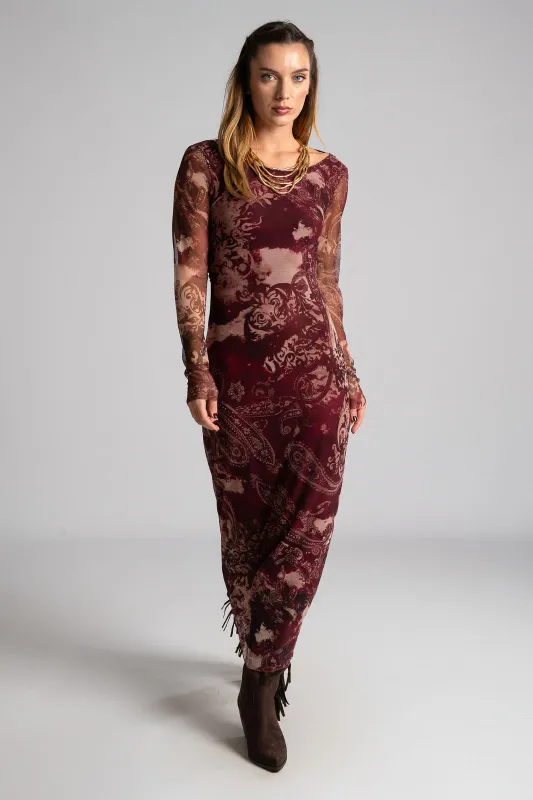 Maxi Tulle Paisley Dress