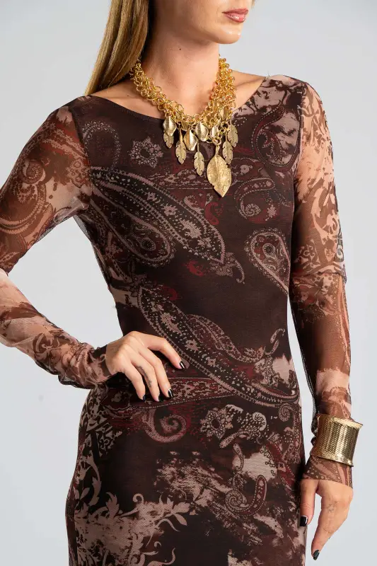 Φόρεμα Maxi Τούλινο Paisley