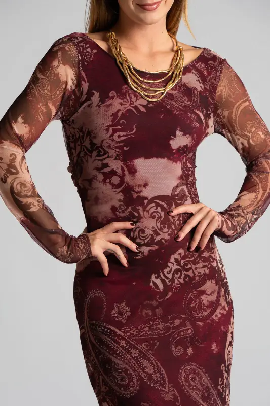 Maxi Tulle Paisley Dress