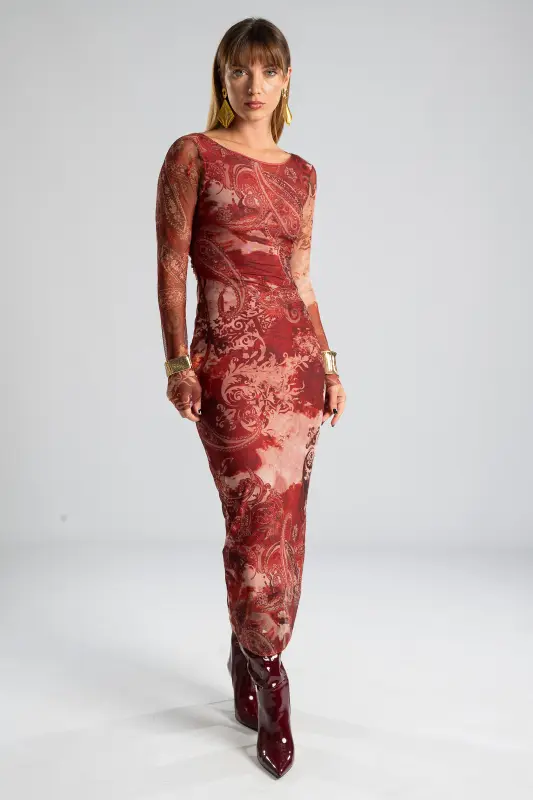 Φόρεμα Maxi Τούλινο Paisley