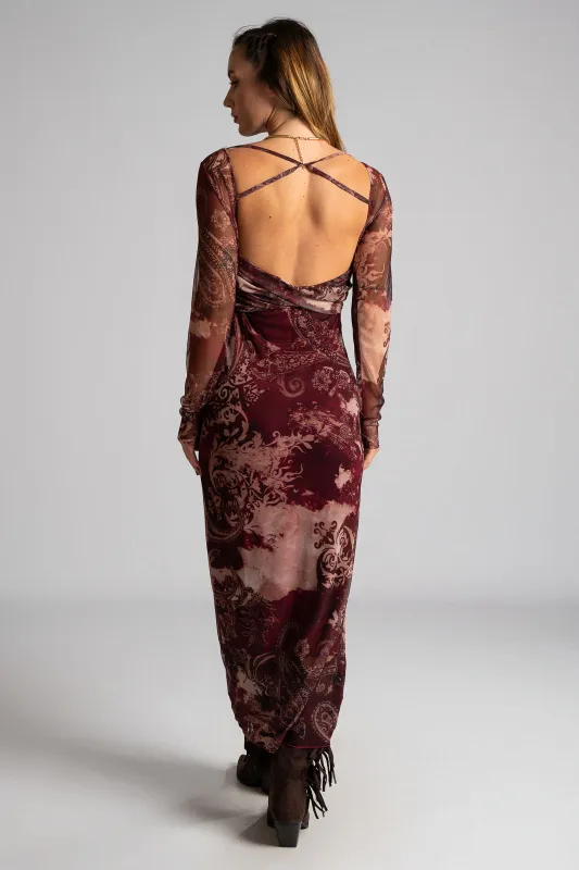 Maxi Tulle Paisley Dress