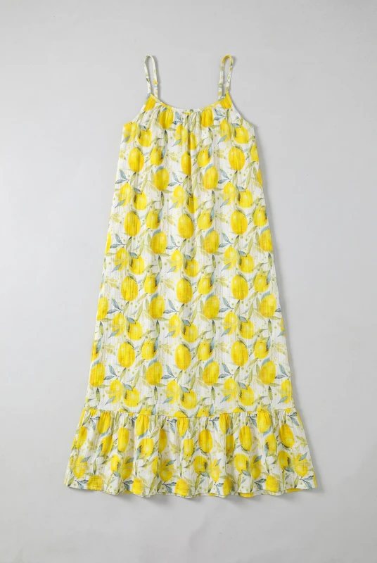 Φόρεμα Maxi Βαμβακερό Τιράντα Lemons