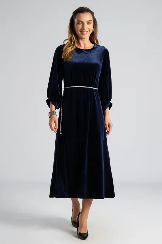 Φόρεμα Maxi Velvet Μονόχρωμο