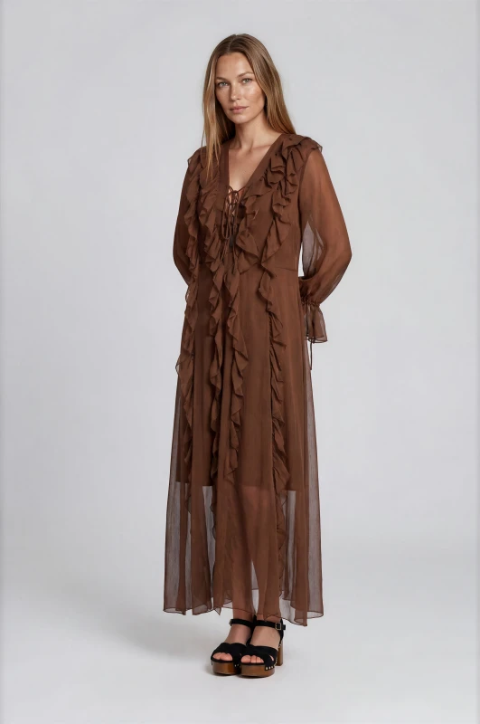 Boho Maxi Dress with Ruffles