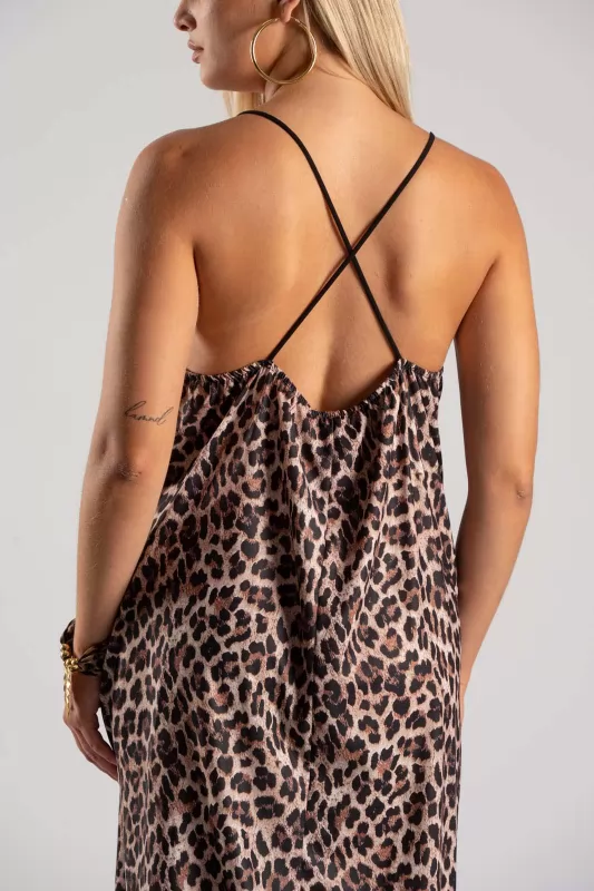 Φόρεμα Maxi Χ Πλάτη Leopar