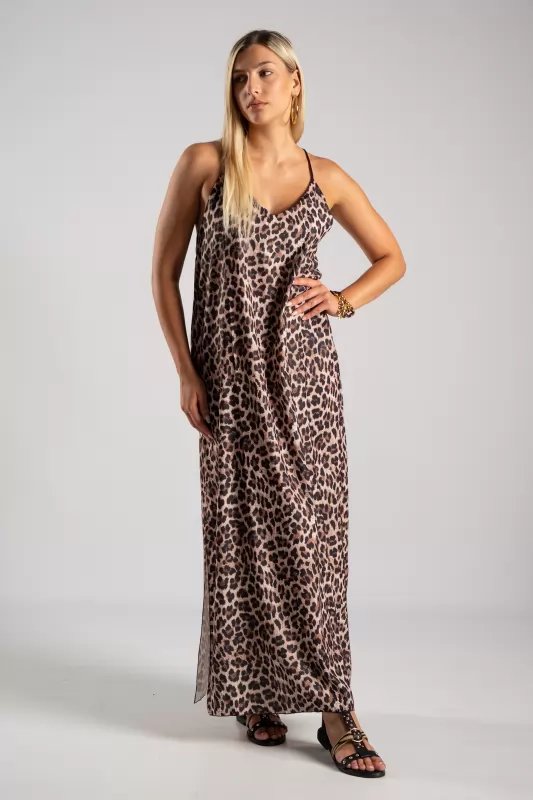 Maxi Dress X Back Leopar
