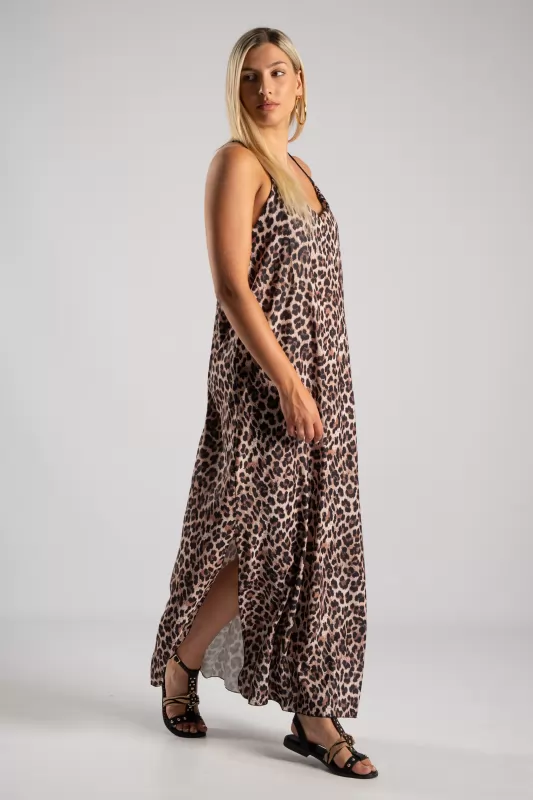 Φόρεμα Maxi Χ Πλάτη Leopar