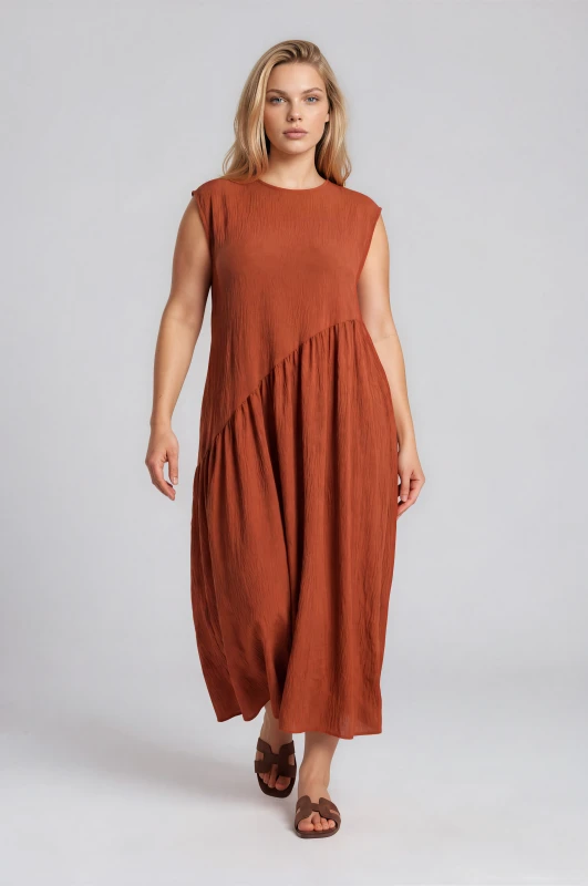 Dress with Diagonal Seam 