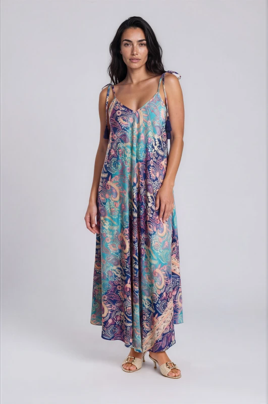 Dress with Gold Accents Paisley 