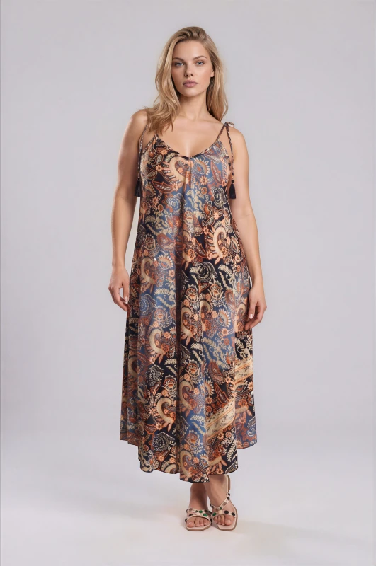Dress with Gold Accents Paisley 