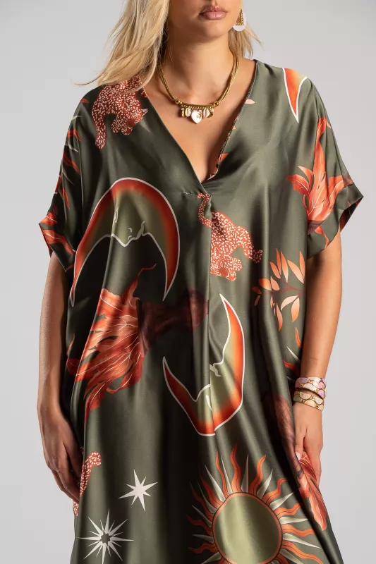 Dress Big Pleated Printed