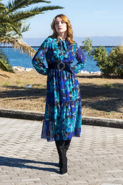 Φόρεμα Melissani Multicolor Μπλε