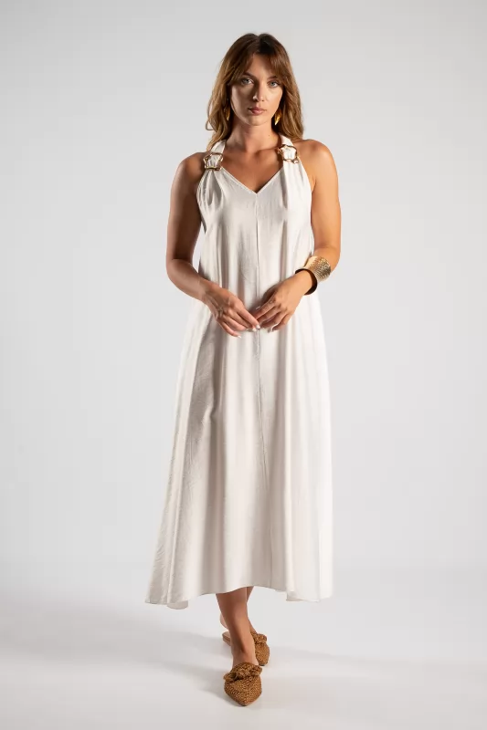 Dress Metallic Element Solid Colour