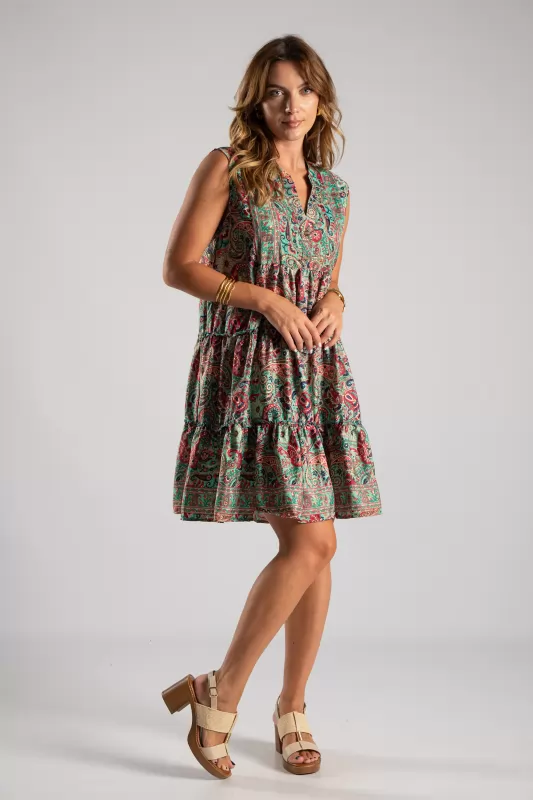Silk Dress Printed Multi