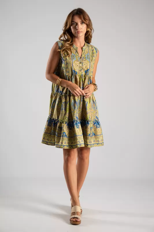 Silk Dress Printed Multi